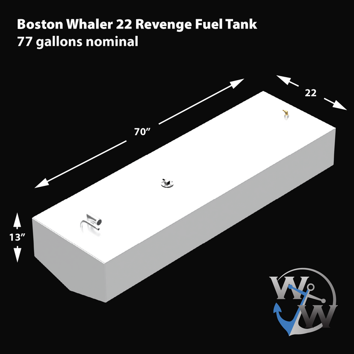 Boston Whaler 22 Revenge - 77 gal. nominal OEM Replacement Fuel Tank