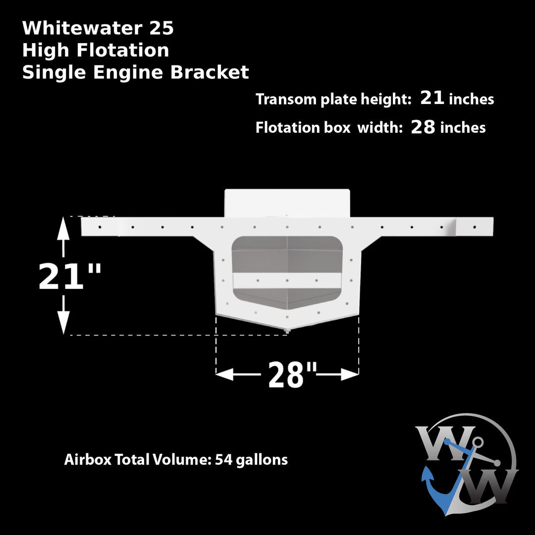 Whitewater 25' High Flotation Single Engine Bracket