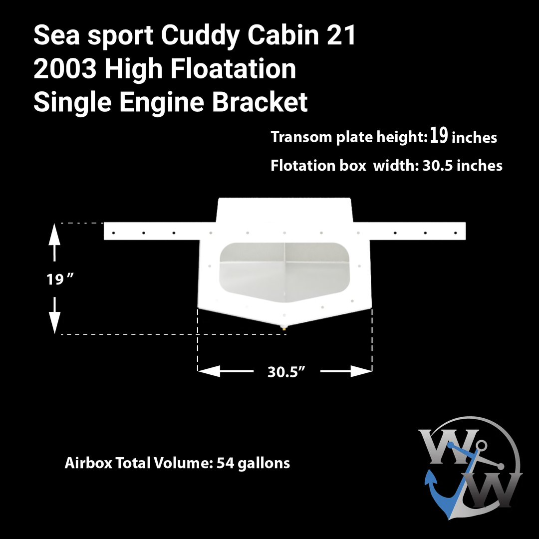 Sea sport Cuddy Cabin 21  2003 High Floatation Single Engine Bracket