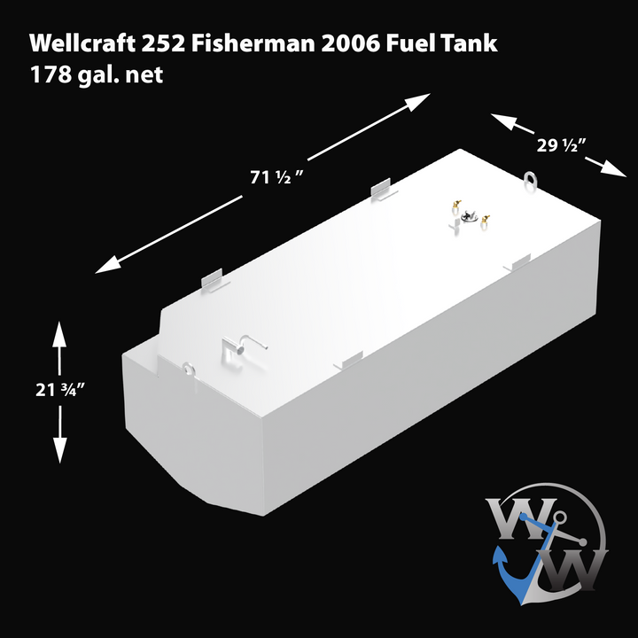 Wellcraft 252 Fisherman 2006 178 gal. net OEM Replacement Fuel Tank