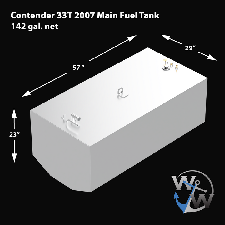 Contender 33T - 2007 - 1 x 142 gal. net, plus 2 x 116 gal. net Saddle, plus 1 x 31 gal. net Water Tank OEM Tanks Replacement Combo