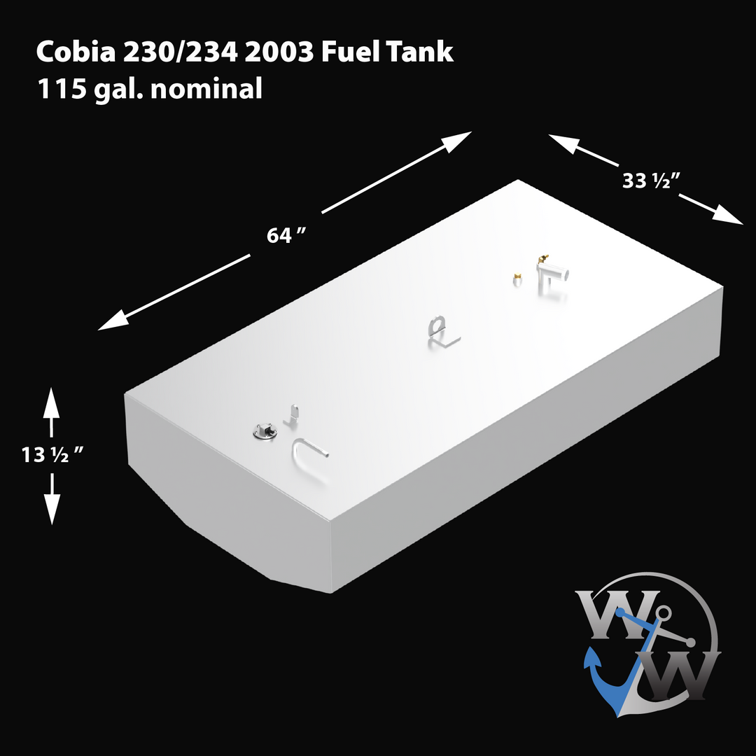 Cobia 230/234 2003 - 115 gal. nominal. OEM Replacement Fuel Tank