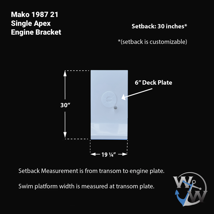 Mako 1987 21 Single Apex Engine Bracket