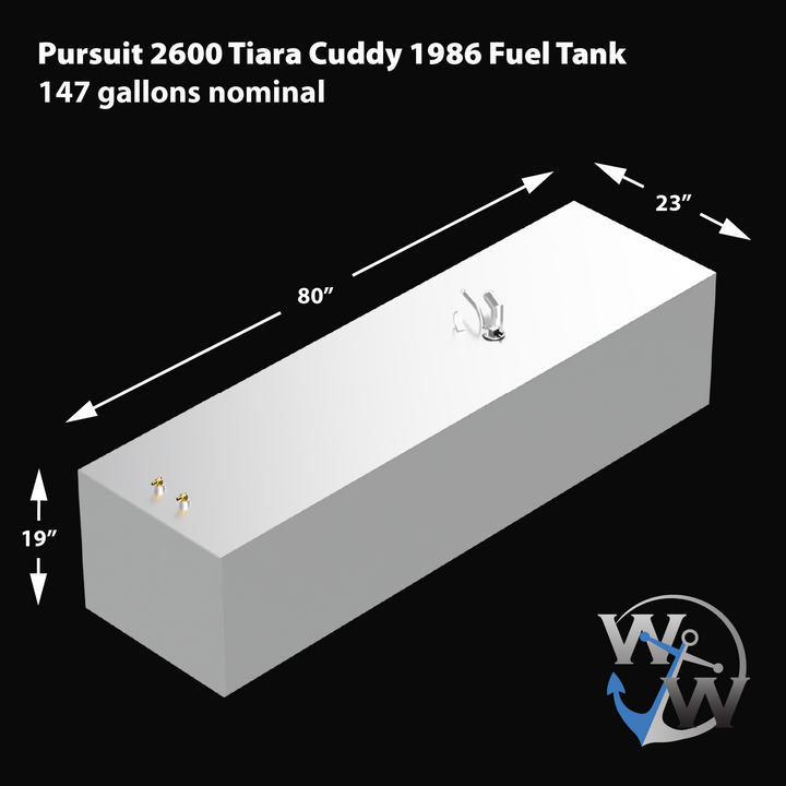 Pursuit 2600 Tiara Cuddy 1986 - 147 gal. nominal. OEM Replacement Fuel Tank