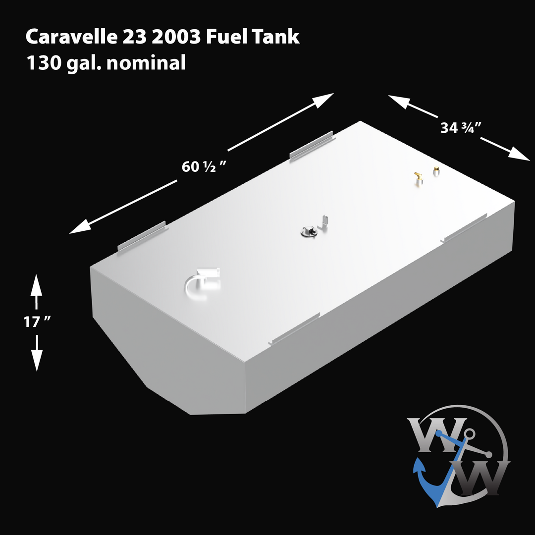 Caravelle 23 2003 - 130 gal. nominal. OEM Replacement Fuel Tank