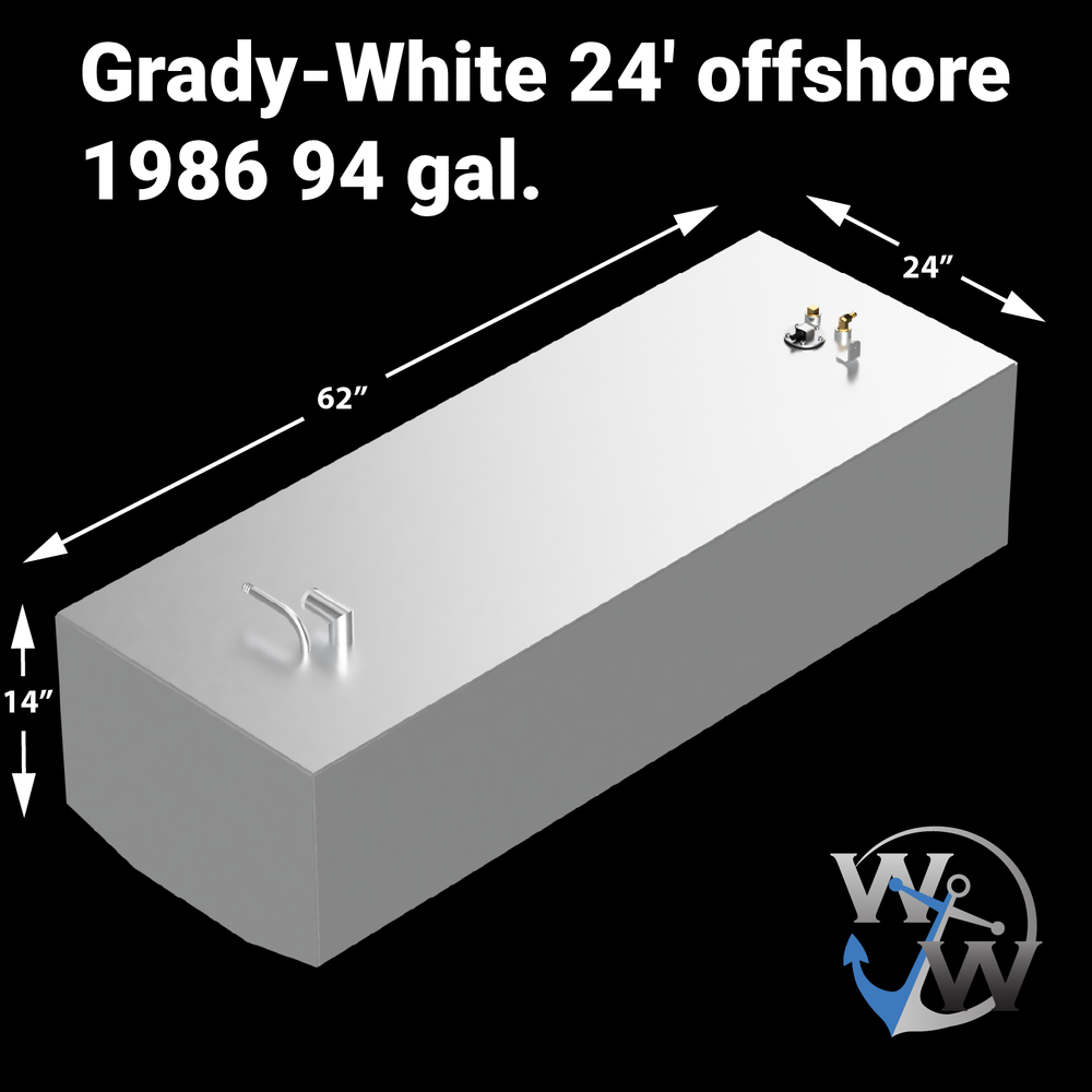 Grady-White 24' offshore 1986 - 94 gal. - Belly Fuel Tank | OEM Replacement - Welding World, Inc.