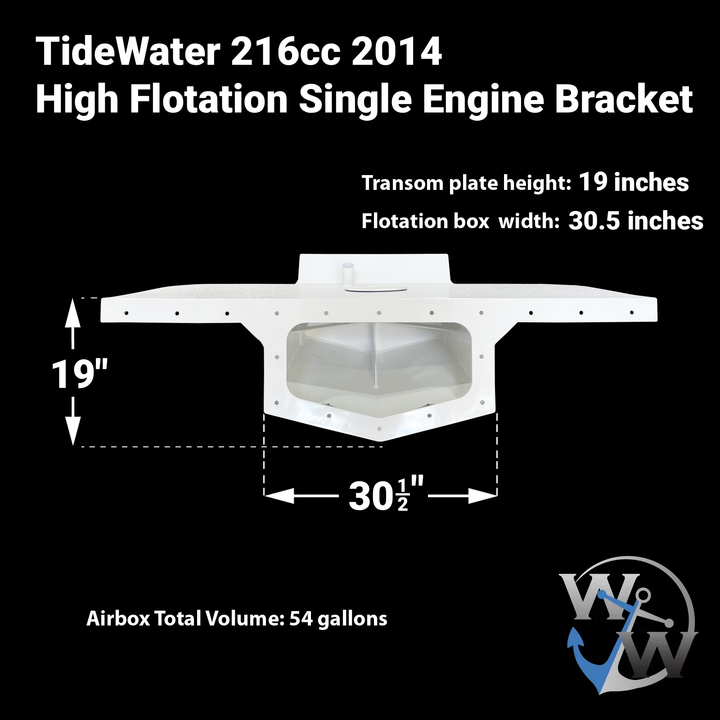TideWater 216cc (2014) High Flotation Single Engine Bracket