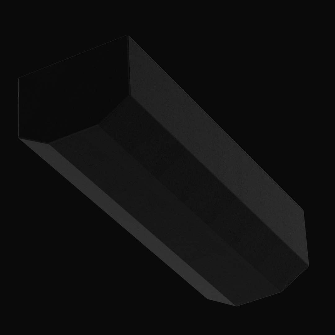 Low-angle perspective 3D rendering of a matte black marine fuel tank with a textured coal-tar epoxy finish, highlighting the multi-angled hull-contouring bottom designed for a precise OEM drop-in fit on a solid black background.