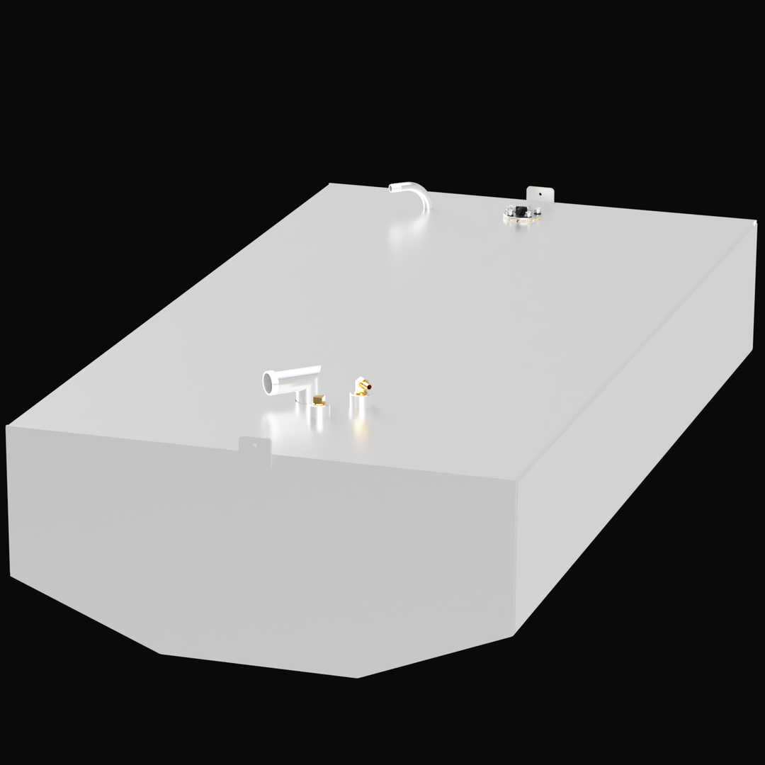 "Diagram showing the dimensions for a Cobia 24.5 2002 98-gallon fuel tank: 60 1/4 inches long, 32 inches wide, and 13 1/2 inches high."