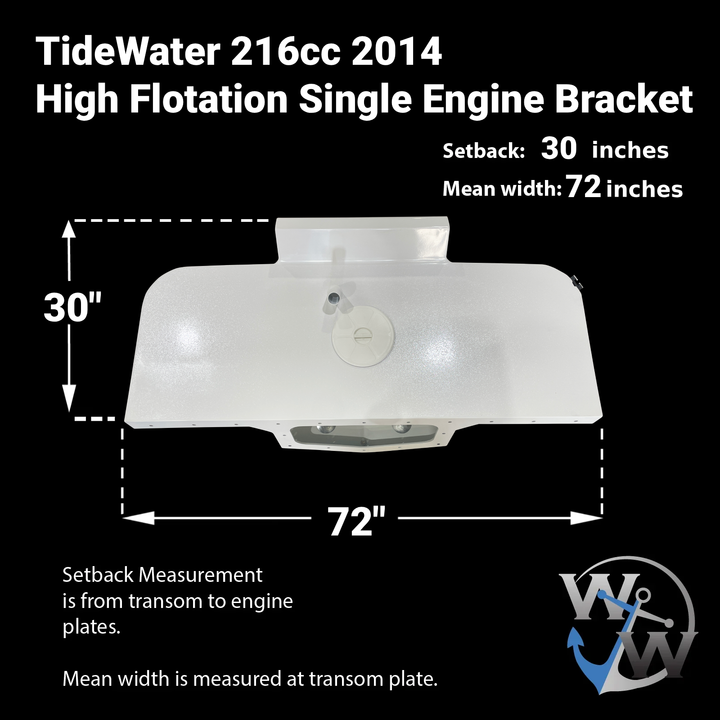 TideWater 216cc (2014) High Flotation Single Engine Bracket