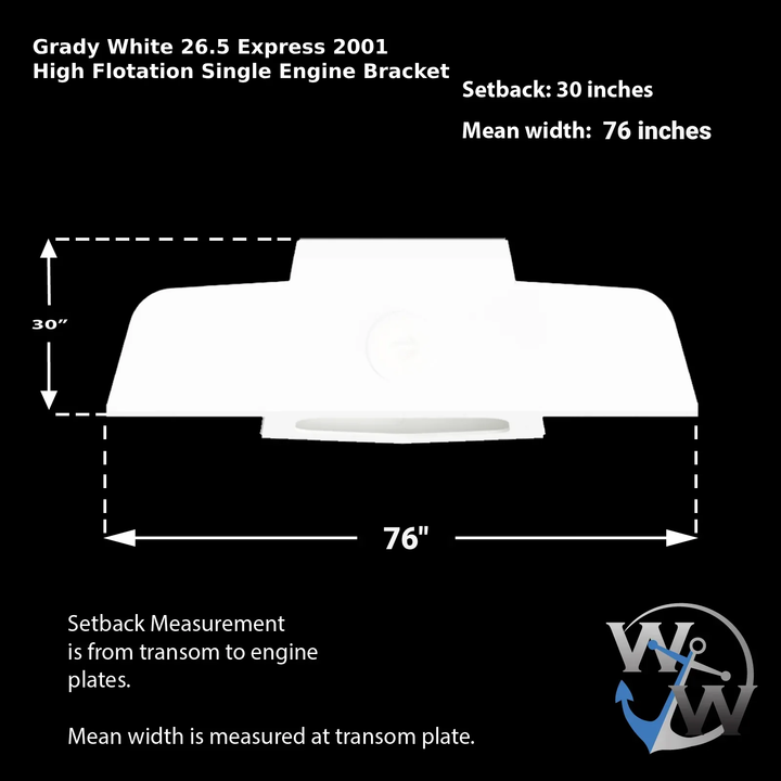 Grady White 26.5 Express 2001 High Flotation Single Engine Bracket