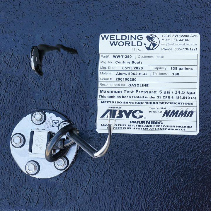 Century Boats 254 - 2001 - 138 gal. Tanque de combustible de repuesto OEM