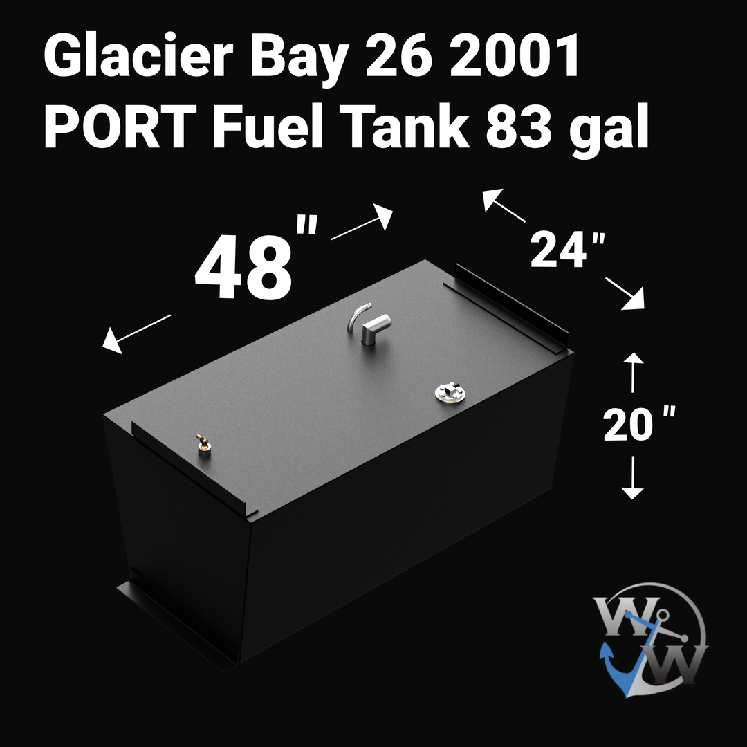 Glacier Bay 26 2001 combo tank with 183-gallon capacity for fuel and water storage, designed for marine use