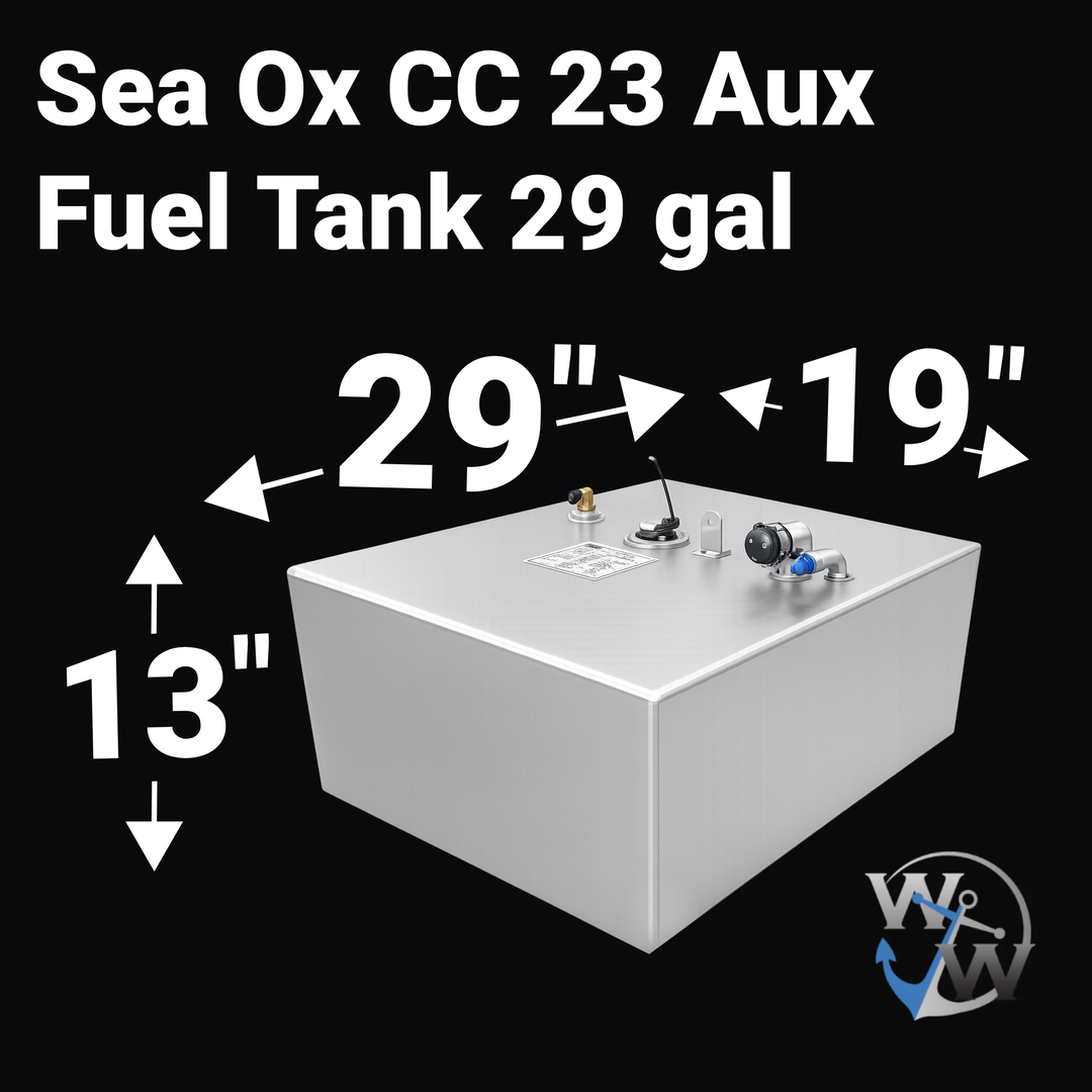 Sea Ox CC 23 2-tank combo Aluminum Marine Fuel Tank — dimension diagram