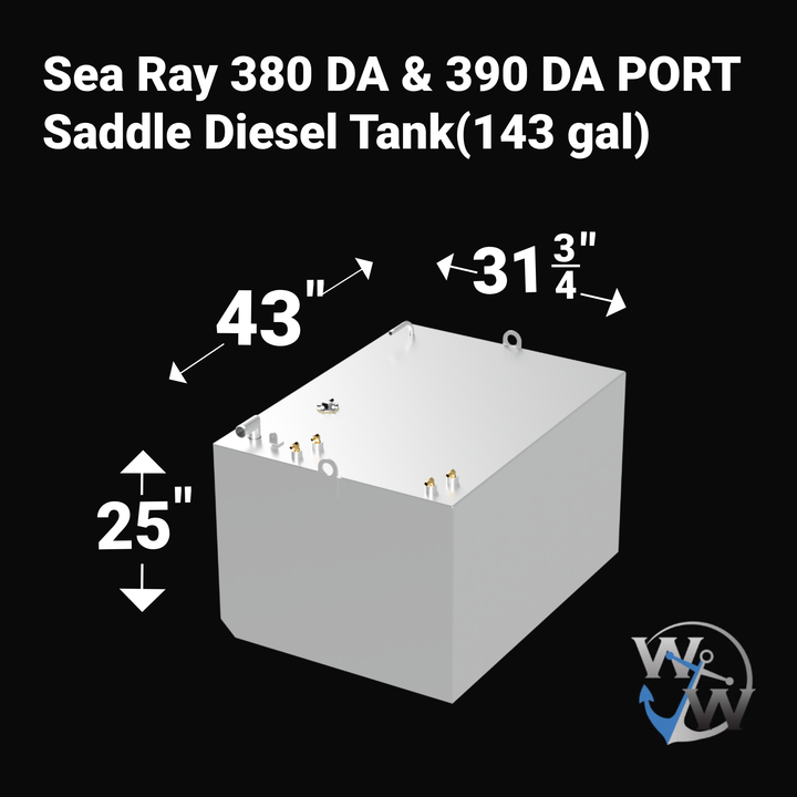 Sea Ray 380 DA & 390 DA Saddle Diesel Tank 143 gal each