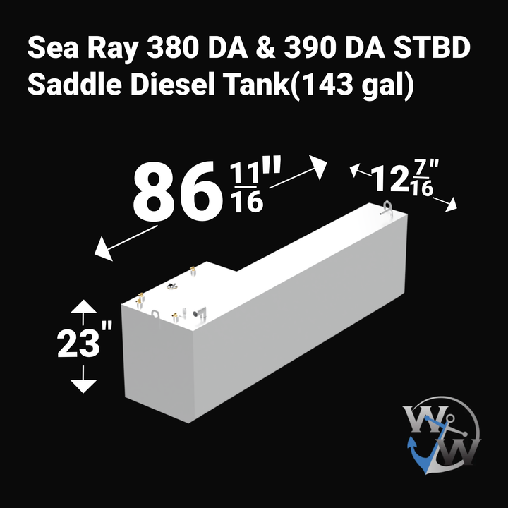 Sea Ray 380 DA & 390 DA Saddle Diesel Tank 143 gal each