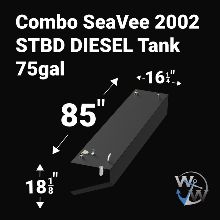 Combo SeaVee DIESEL Tank PORT (75 gallon)/ STBD (75 gallon) | 29' 2002 OEM Replacement