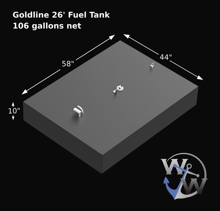 GOLDLINE 26' FUEL TANK - 106 GALLON NET