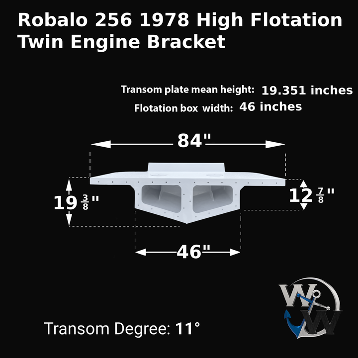 Robalo 256 1978 High Flotation Twin Engine Bracket