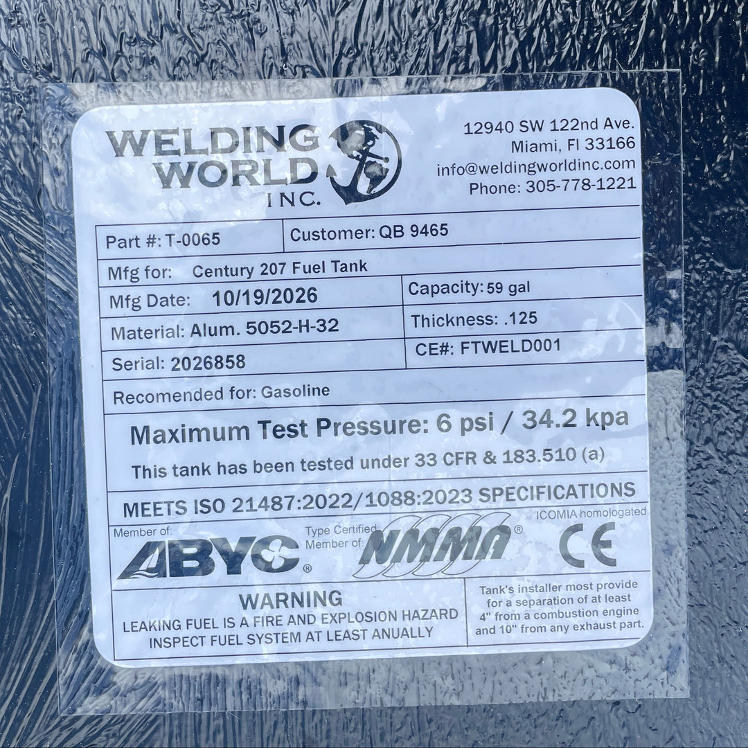 Century 207 Fuel Tank (59 gal) | 2001 OEM Replacement