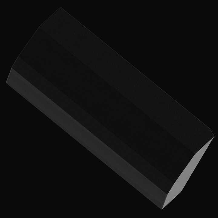 Underside 3D rendering of a 282-gallon Intrepid 327 Open fuel tank, showing the full-length tapered hull-fit geometry and coal-tar epoxy finish designed for deep-V center console bilge compartments.