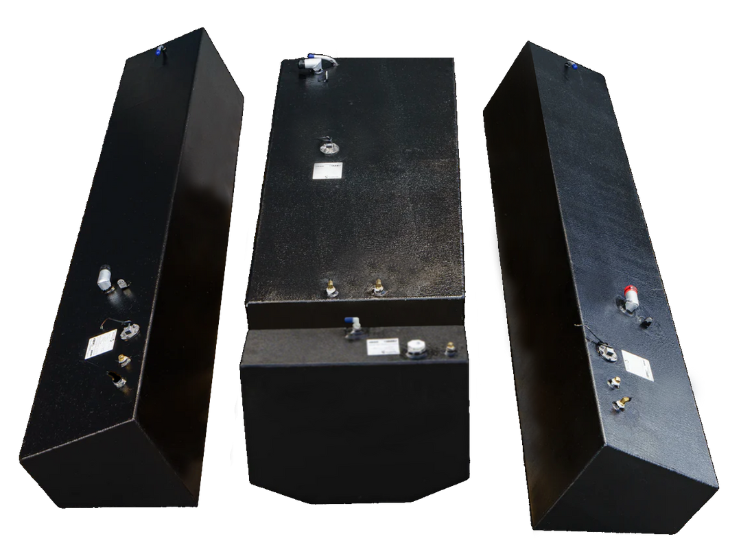 Contender 31' OEM Replacement 3 Fuel Tank Combo Kit #1 - 1 Large Belly (128 gal.) & 2 Standard Saddle Tanks (85 gal.) & 1 Water Tank (21.26 gal.) - Welding World, Inc.