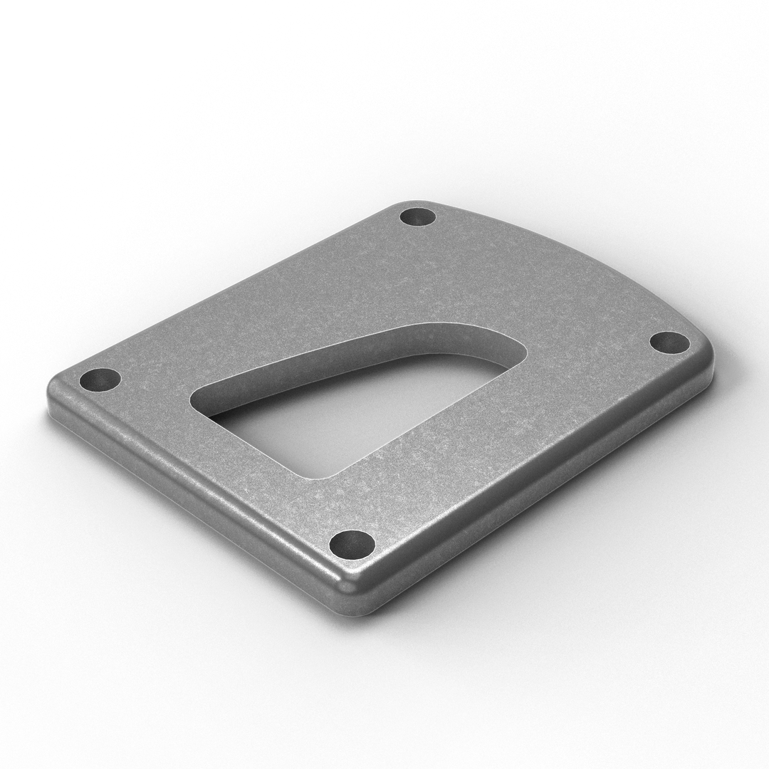 OMX 0001-L 3/8" 3" x 2" D-Pipe Aluminum Grommet Pad - ISO View