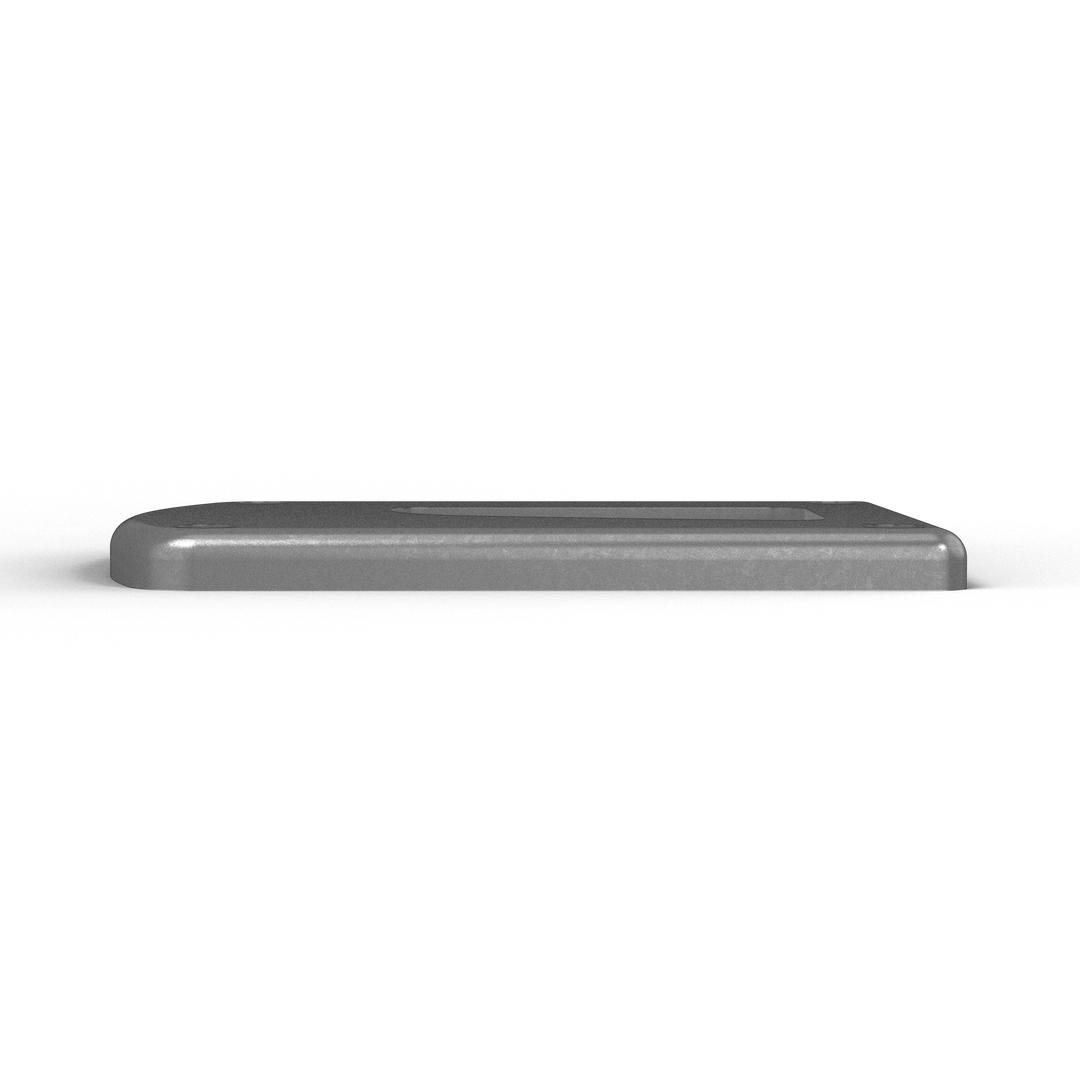 OMX 0001-L 3/8" 3" x 2" D-Pipe Aluminum Grommet Pad - Top View
