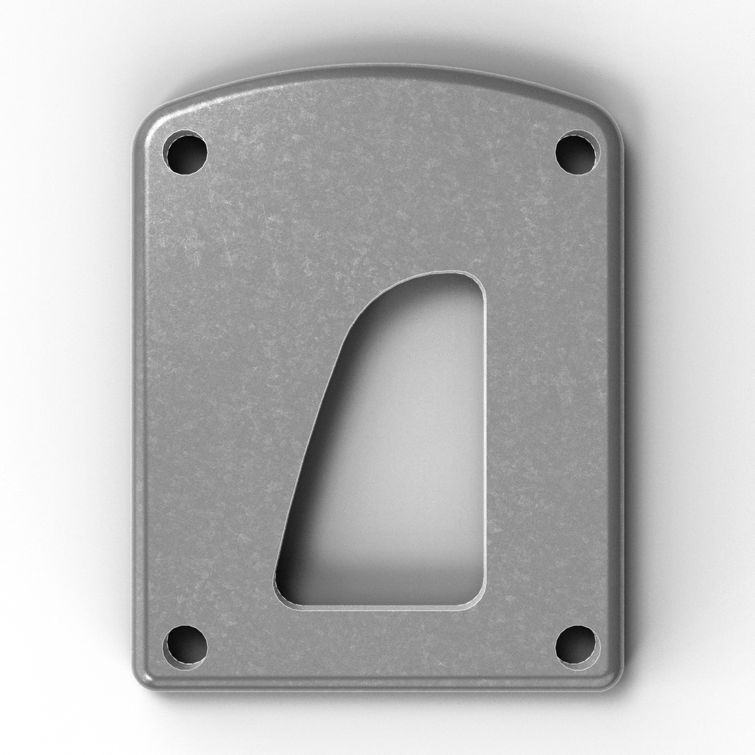OMX 0001-L 3/8" 3" x 2" D-Pipe Aluminum Grommet Pad - Side Profile