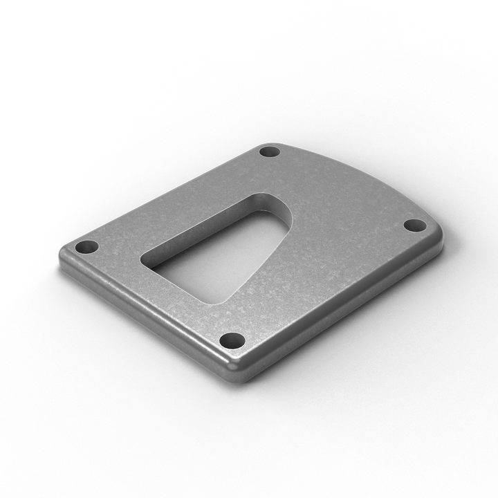 OMX 0001-R 3/8" 3" x 2" D-Pipe Aluminum Grommet Pad - ISO View