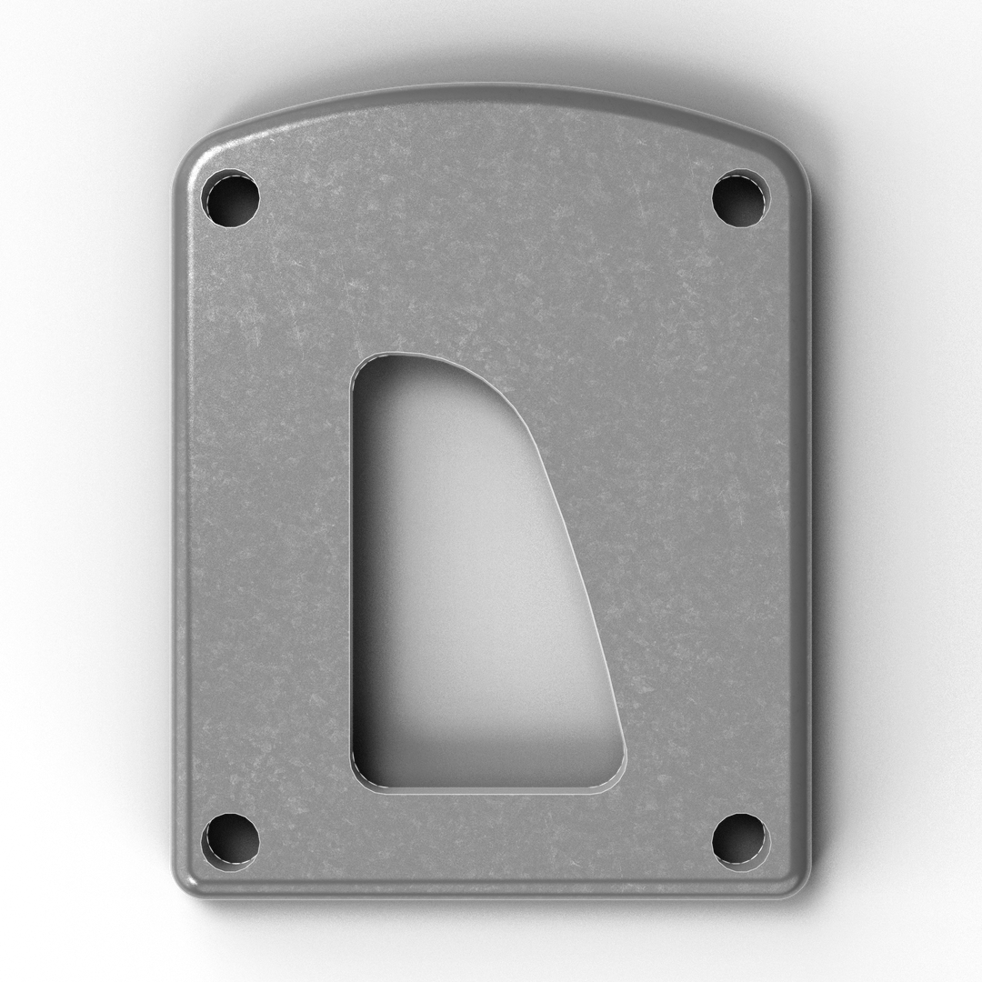 OMX 0001-R 3/8" 3" x 2" D-Pipe Aluminum Grommet Pad - Side Profile