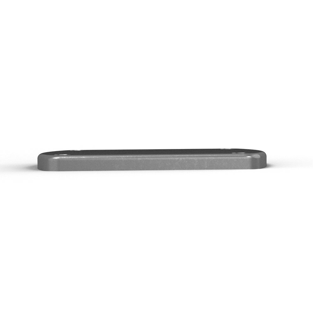 P2C 3/8" Thick 4.5" x 6" Oblong Aluminum Countersunk Pad - Top View