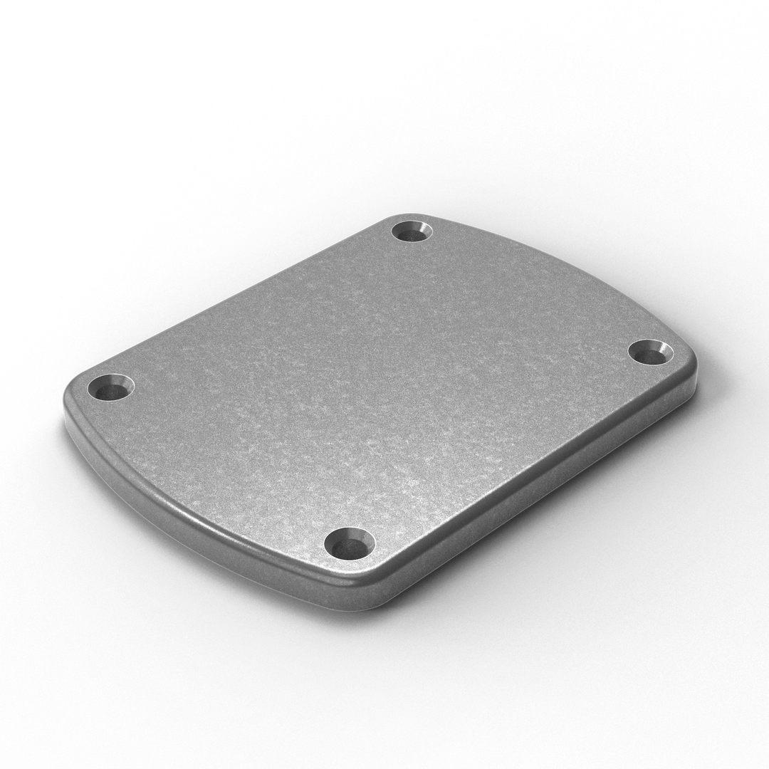 P2C 3/8" Thick 4.5" x 6" Oblong Aluminum Countersunk Pad - ISO View