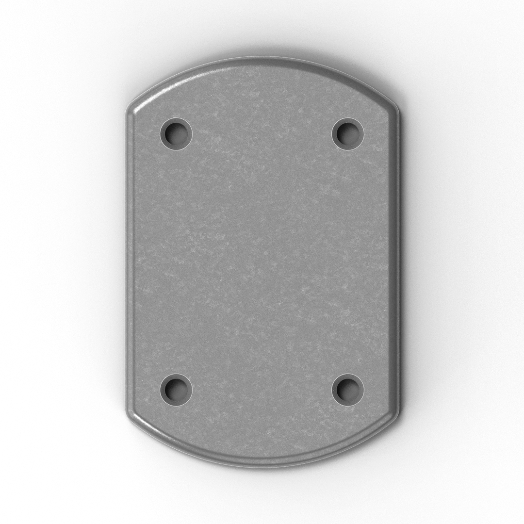 P4-A 1/4" Thick 4" x 6" Oblong Aluminum Countersunk Pad - Side Profile