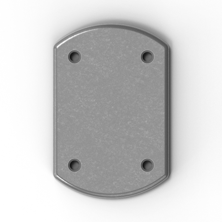 P4-A 1/4" Thick 4" x 6" Oblong Aluminum Countersunk Pad - Side Profile