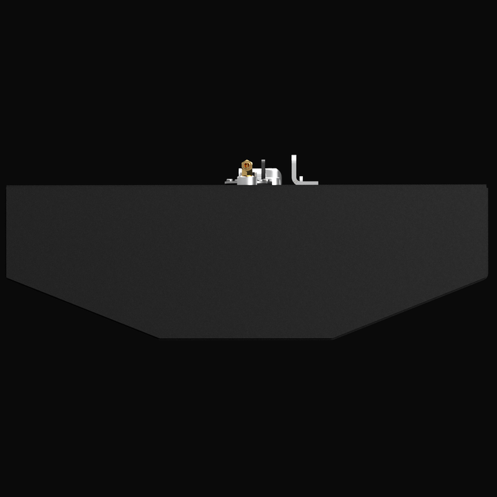This image set features a white, fiberglass boat engine bracket and several fluid tanks, all displayed against a black or transparent checkered background. The main white fiberglass component is an engine bracket designed for a single outboard motor, identified by the product title "Bayliner Trophy 25 2052 1989 apex single engine brakcet". The bracket has a wide, T-shaped top mounting plate with rounded front corners, a circular access hatch centered on the top surface, and a raised transom mounting surface
