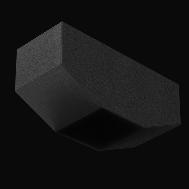 High-angle isometric view of the Renegade 32 replacement fuel tank in silver raw aluminum, displaying the full length, lifting eyes, and fuel sender unit.