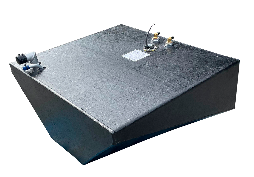 Configuration: When fully assembled, the two 92-gallon side tanks flank the 51-gallon center tank, creating a total fuel capacity of 235 gallons for the vessel.

Construction: All units are built with marine-grade aluminum and finished with a durable, textured protective coating.