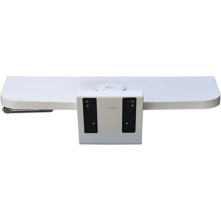 Albemarle 24 1989 Apex single engine bracket, featuring a white rectangular platform with a circular mount in the center and two black mounting plates on either side