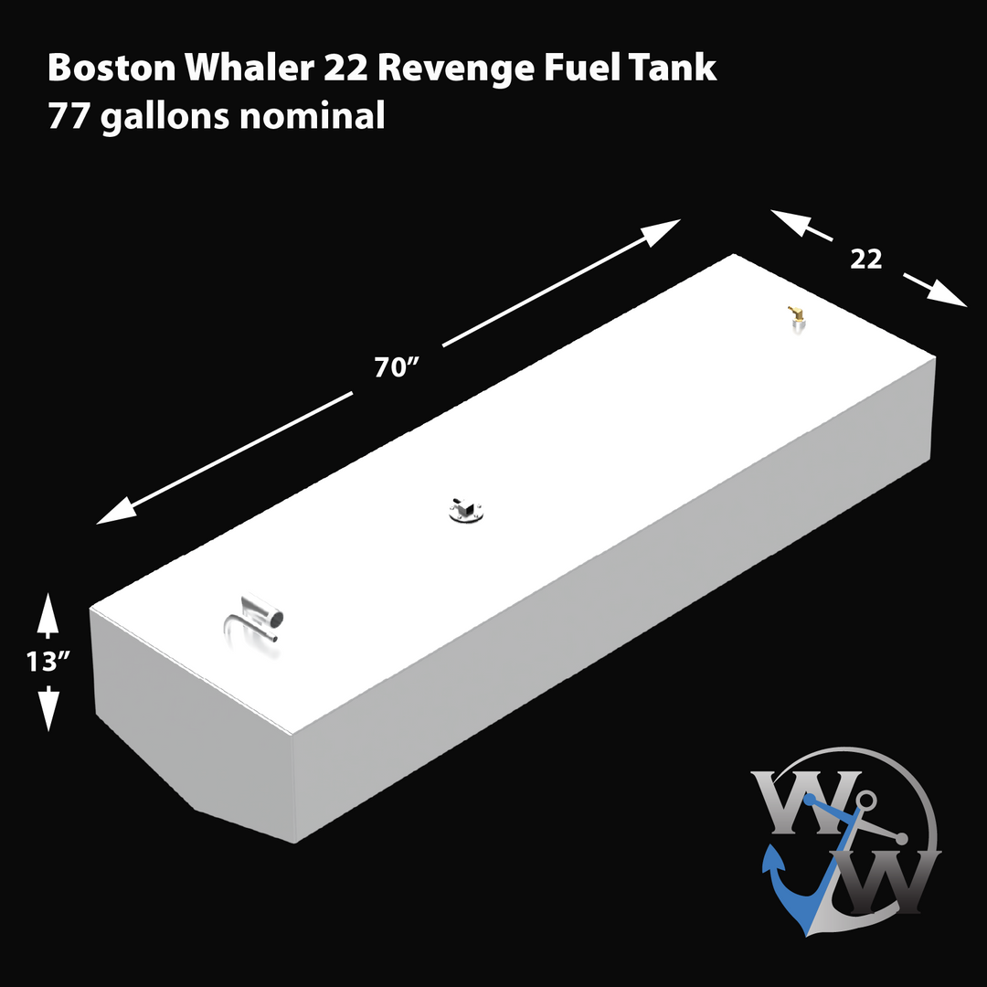 Boston Whaler Guardian 25' fuel tank with 159-gallon capacity, built for reliable marine fuel storage
