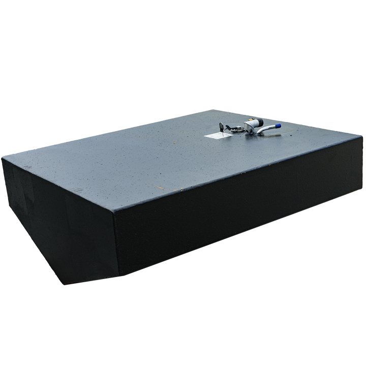 OEM replacement belly fuel tank for a 1996 Cape Horn 21' boat, featuring a rectangular design with a fuel fill cap and gauge, holding 133 gallons