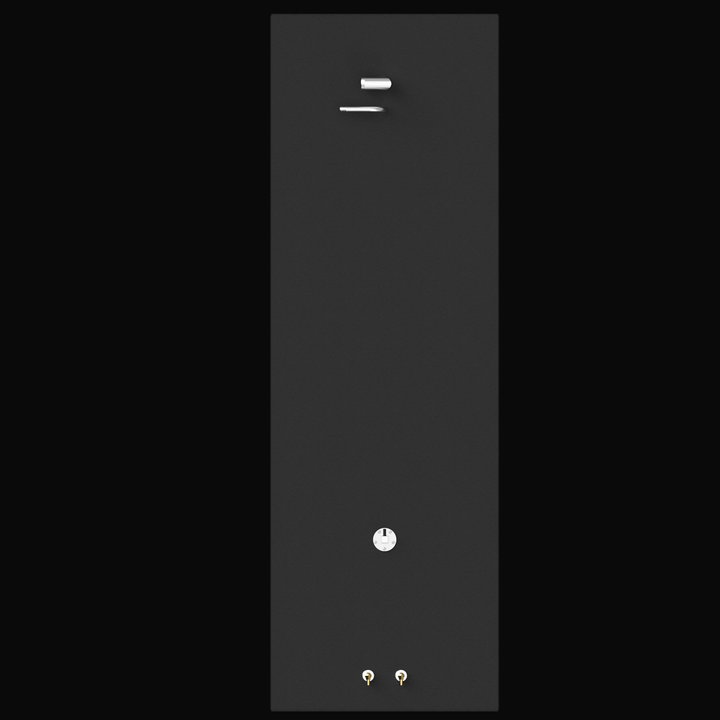 A direct top-down 3D render of the Carolina Skiff Sea Chaser 24 CC 100-gallon 2003 Built to OEM Specs fuel tank, showing the long, dark grey tank and its fittings against a black background.