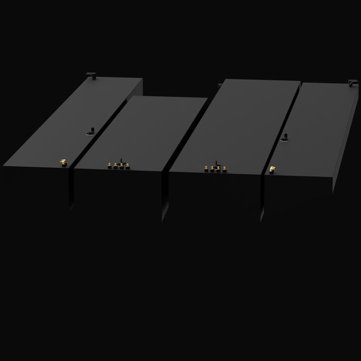 which is a type of gutter or drainage channel specifically designed for use with insulated sandwich panels (isopanels), often found in roofing systems. The 3D model would typically illustrate the gutter's specific profile, dimensions, material (commonly pre-painted or galvanized metal), and features for attachment to the panels and water drainage