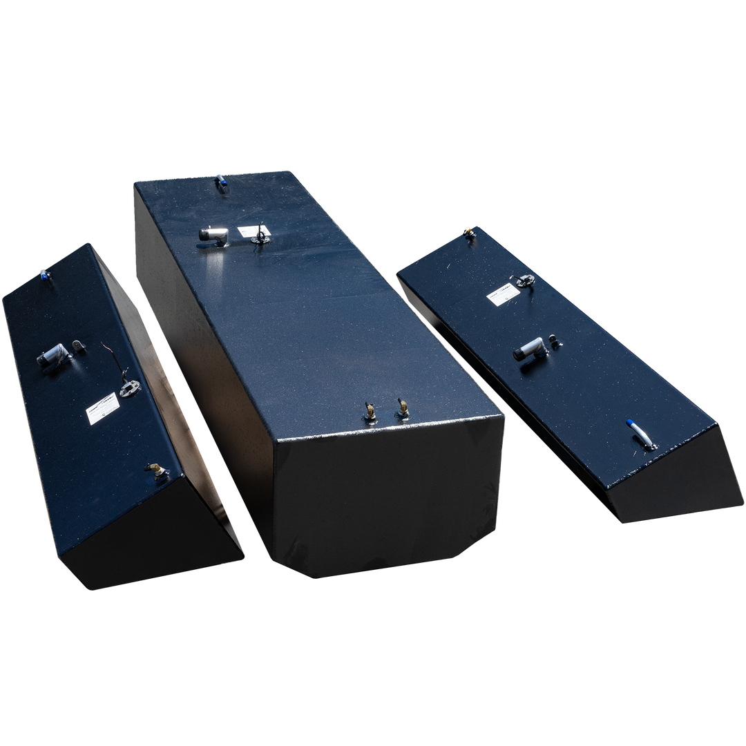 Contender 25 Open Extended Capacity 3 Fuel Tank Combo Kit -1 Belly (180 gal.) & 2 Extended (48 gal.) Saddle Tanks - Welding World, Inc.