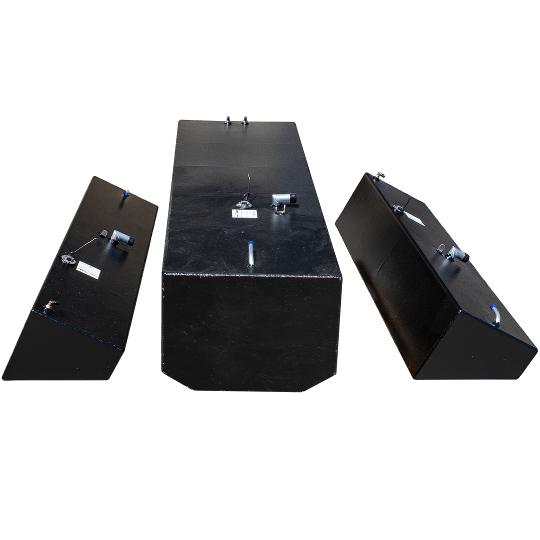 Contender 25 Open Extended Capacity 3 Fuel Tank Combo Kit -1 Belly (180 gal.) & 2 Extended (48 gal.) Saddle Tanks - Welding World, Inc.