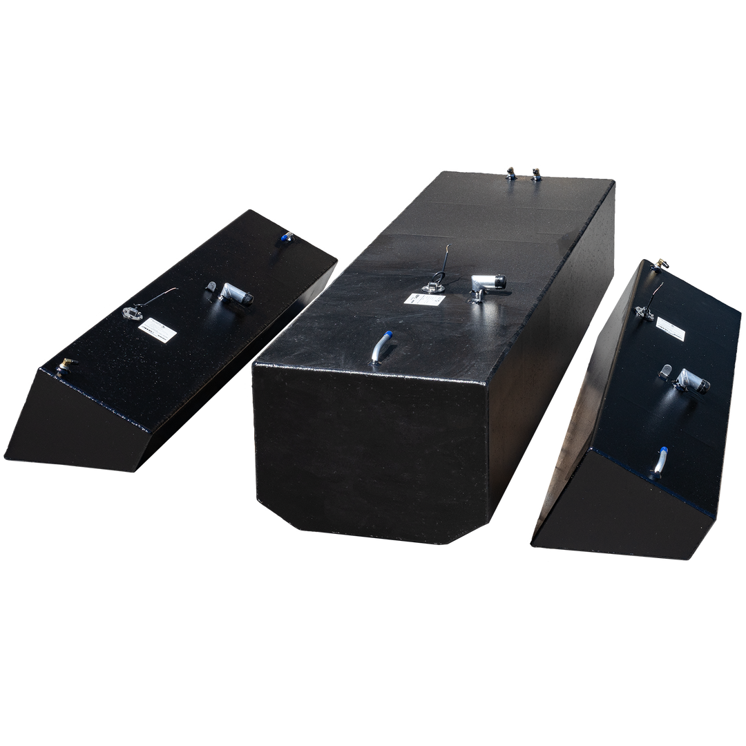 Contender 25 Open Extended Capacity 3 Fuel Tank Combo Kit -1 Belly (180 gal.) & 2 Extended (48 gal.) Saddle Tanks - Welding World, Inc.