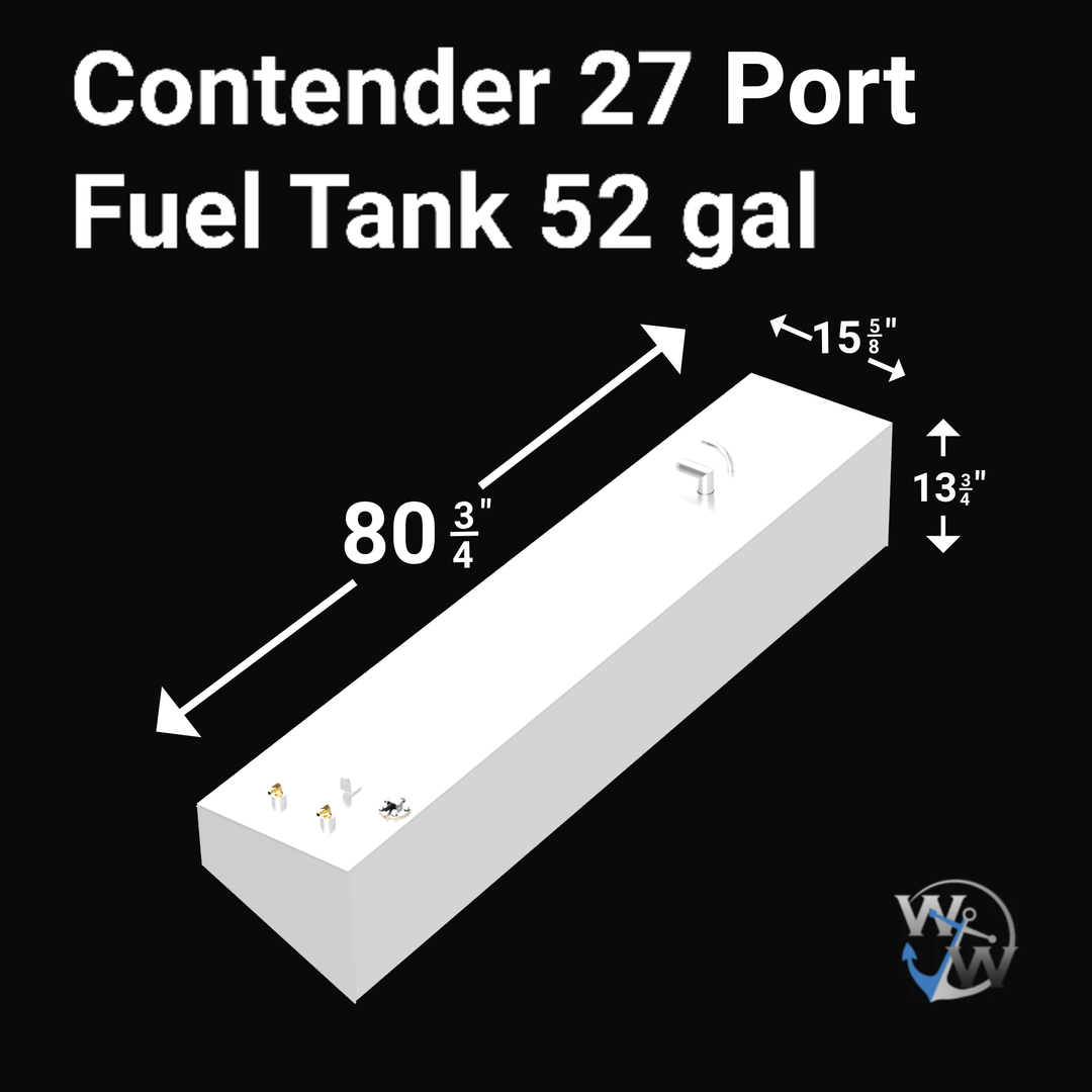 Contender 27 Port Fuel Tank with a capacity, designed for extended range and optimal performance