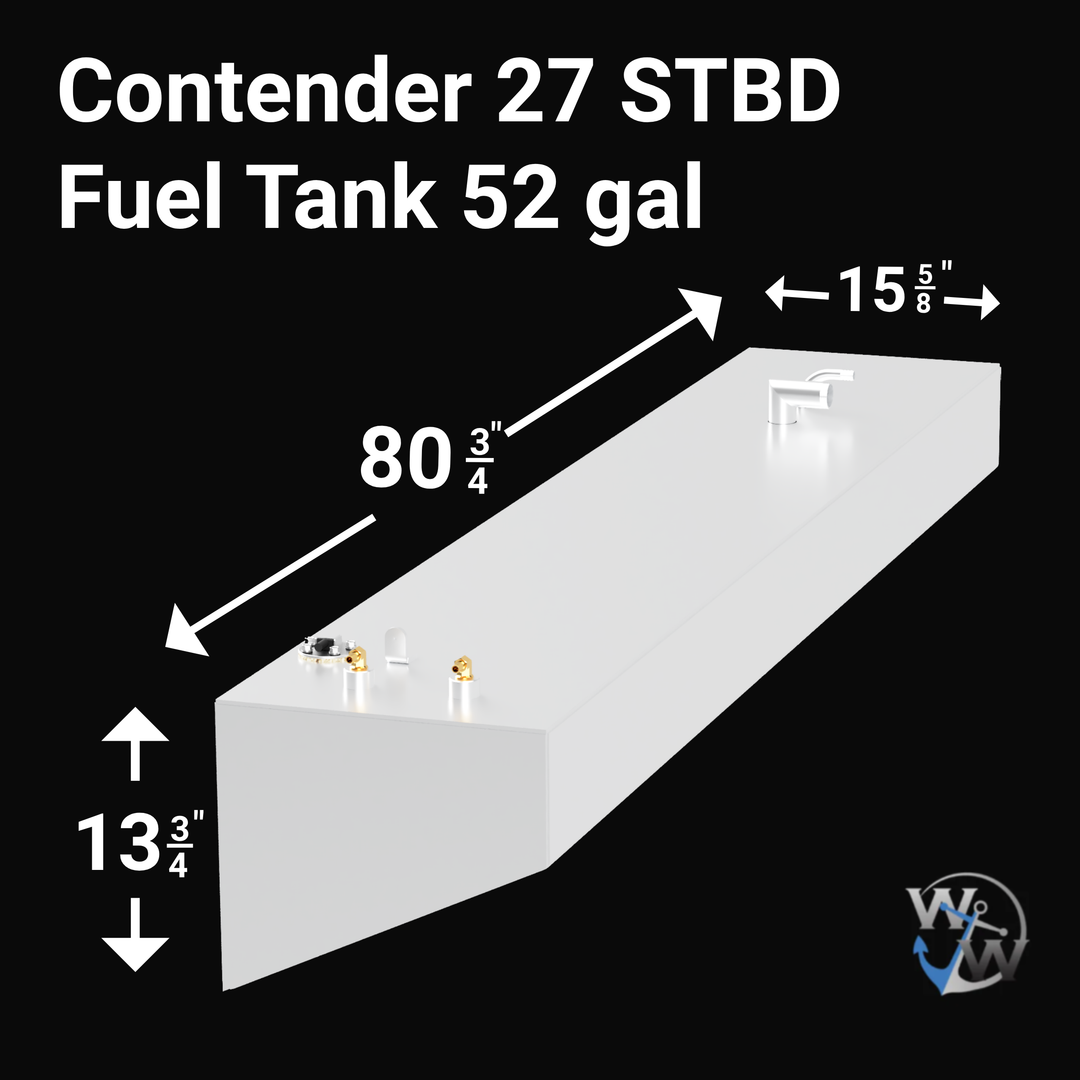 Contender 27 STBD Fuel Tank with a capacity, designed for extended range and optimal performance