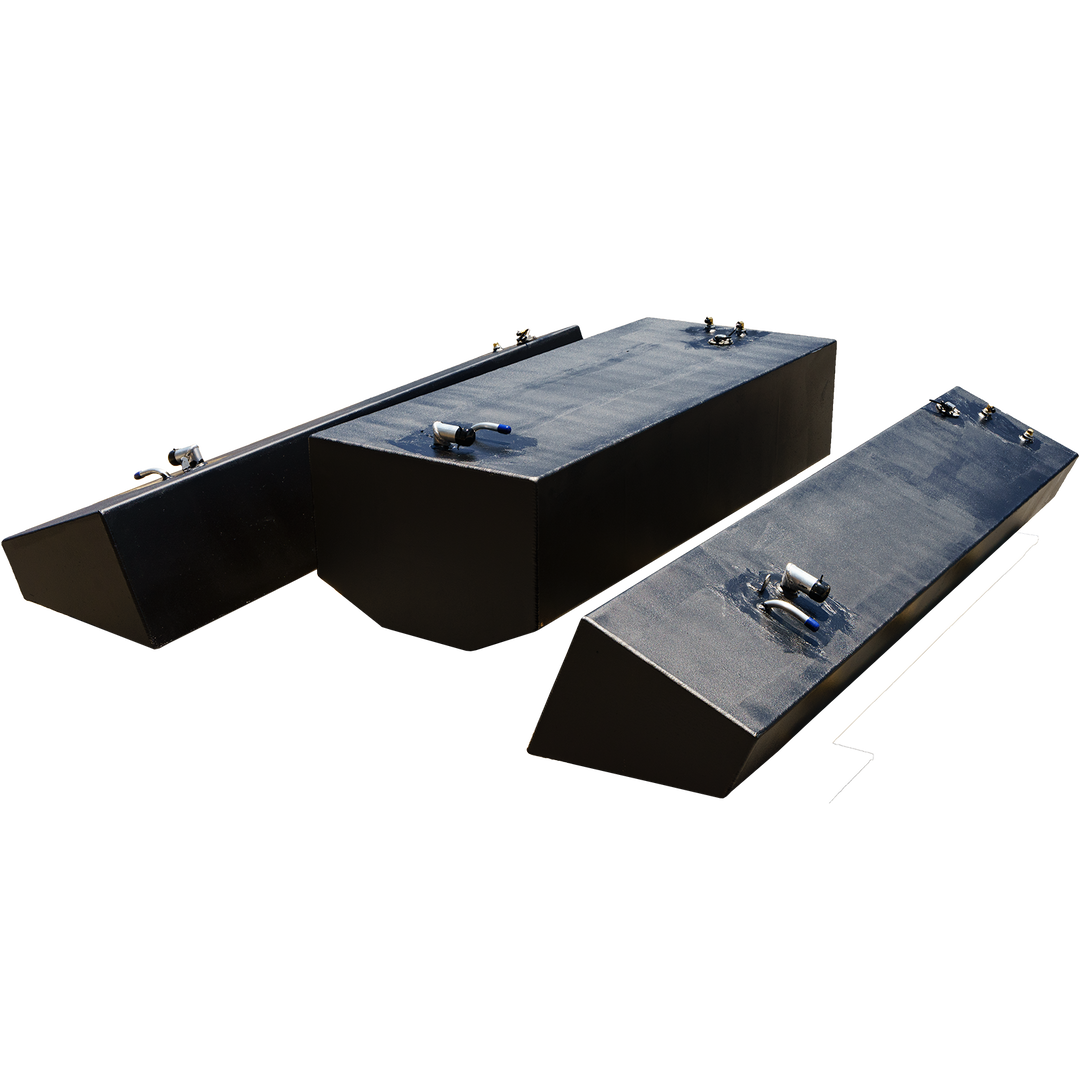 Contender 27 T 2006 OEM Replacement 3 Fuel Tank Combo Kit  - 1 Belly (105 gal.) & 2 Saddle Tanks (52 gal.) each. - Welding World, Inc.