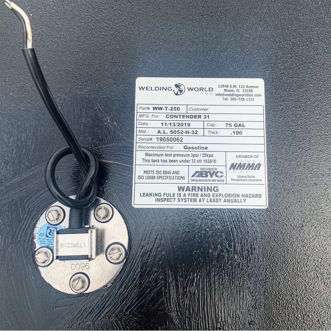 Contender 31' OEM Replacement 3 Fuel Tank Combo Kit #2 - 1 Small Belly (75 gal.) & 2 Standard Saddle Tanks - Welding World, Inc.